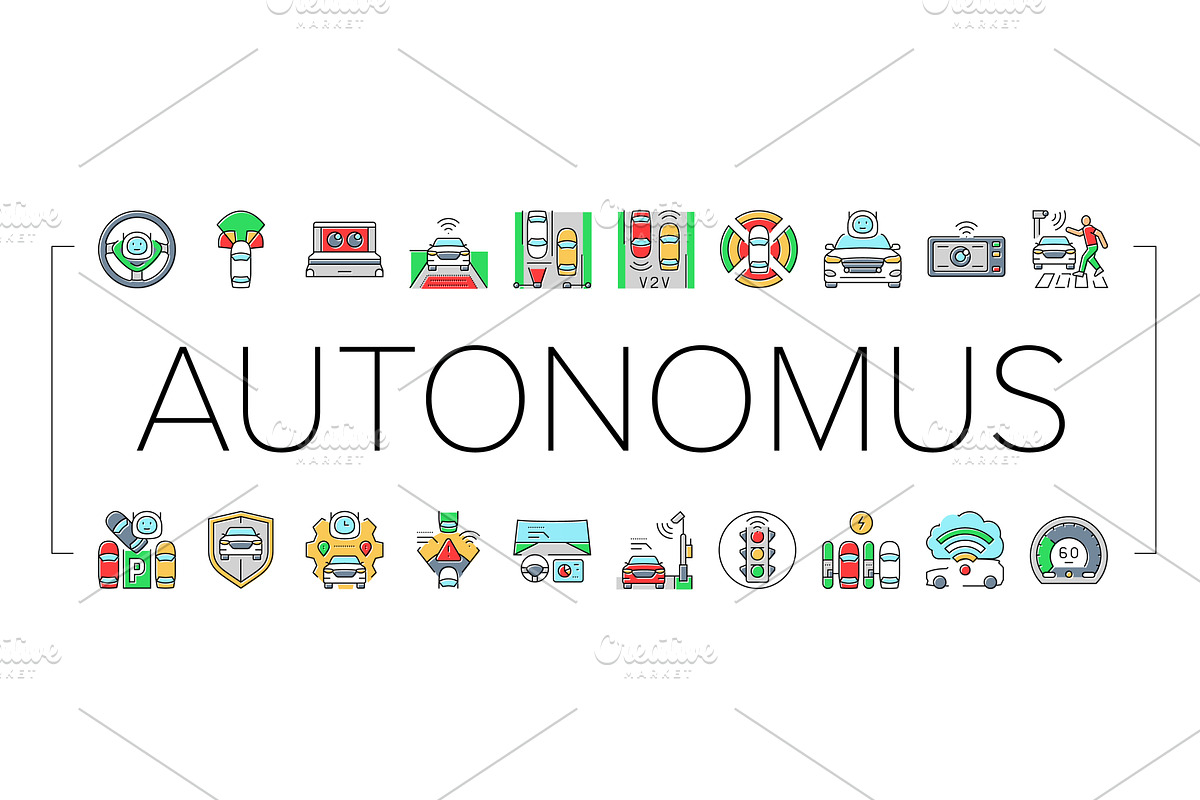 autonomous vehicle self driving, a Technology Illustration by pikepicture