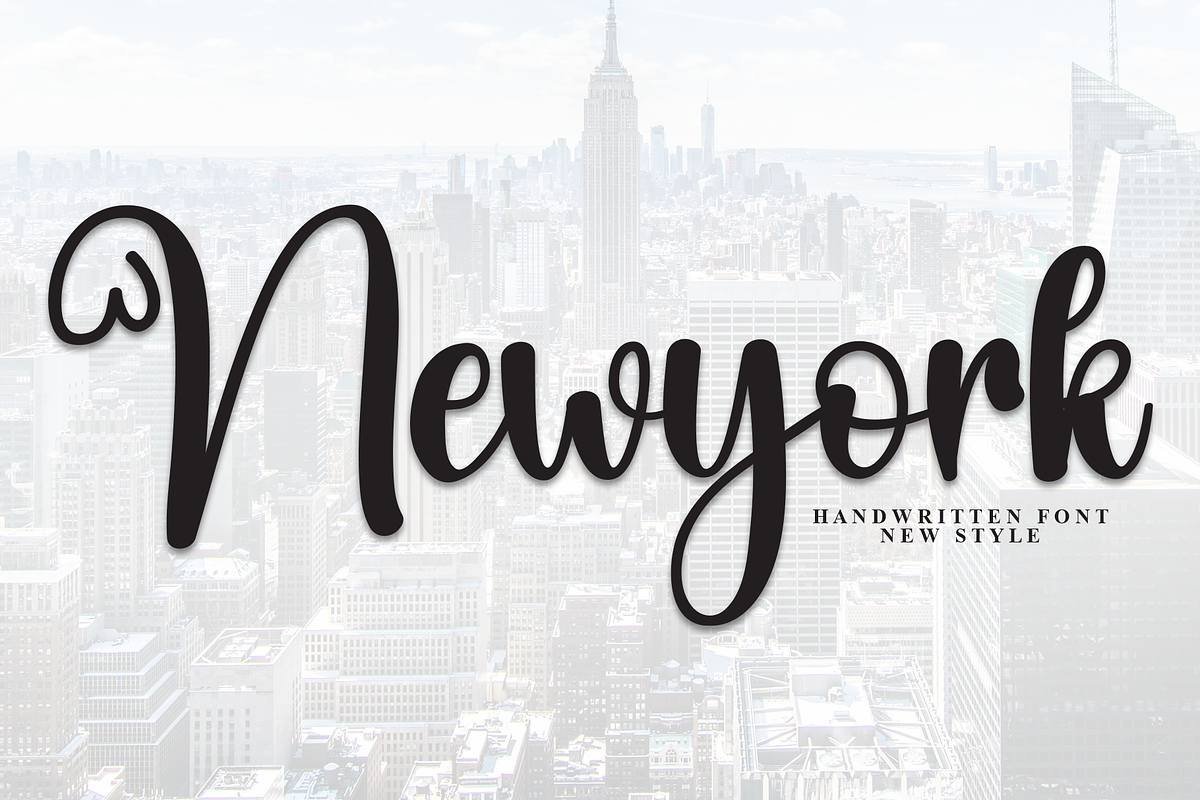 Newyork | Script Font, a Handwritten Font by Scratchones (Photo 1 of 8)