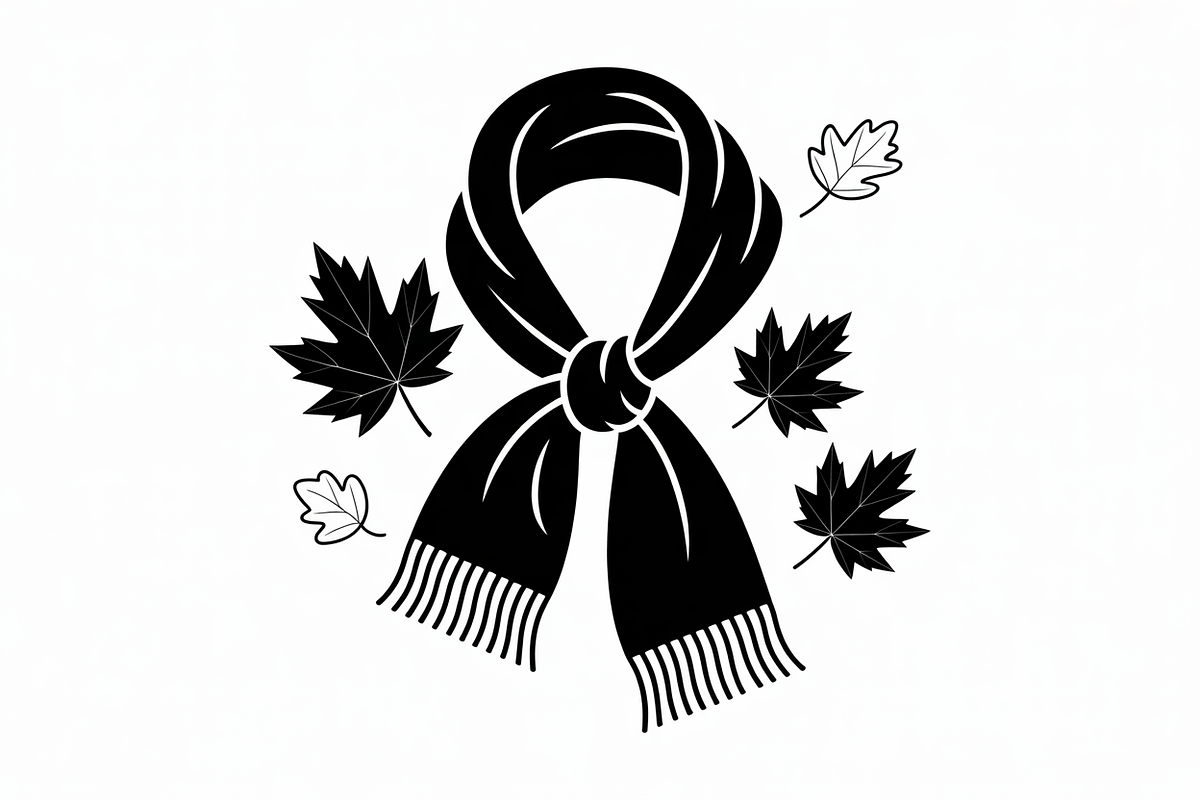 Autumn Girl Silhouette with Scarf Bu, an Illustration by Creativeshirt (Photo 4 of 8)