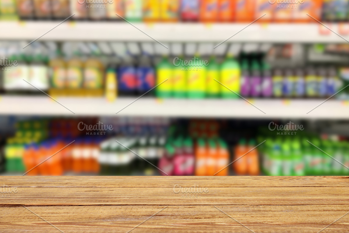 Grocery Store Shelves with Wooden Ta, a Food & Drink Photo by idea_design (Photo 5 of 10)