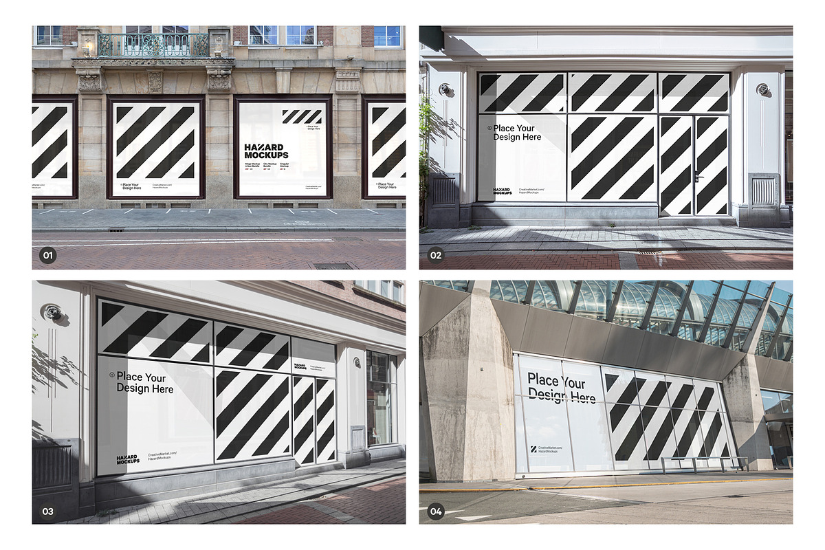 7x Shop Facade Mockup Bundle, an Advertising Mockup by HAZARD MOCKUPS (Photo 2 of 14)