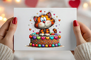Whimsical Valentine Cat Clipart, an Illustration by Canvas Craft (Thumbnail 6 of 6)