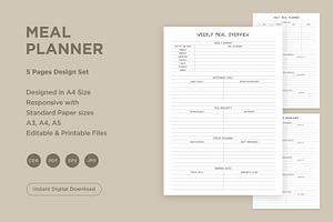 Meal Planning Pages Set V-03