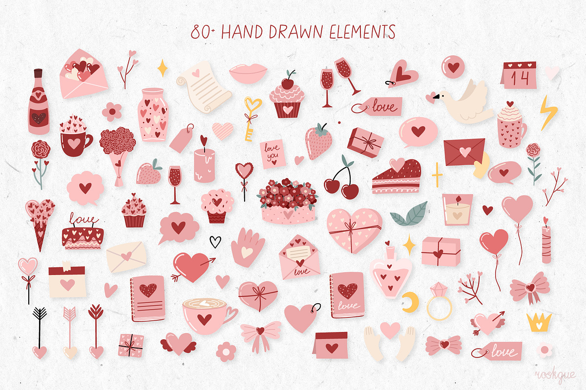 Happy Valentine's Day Collection, a Seasonal Illustration by roskque (Photo 3 of 7)