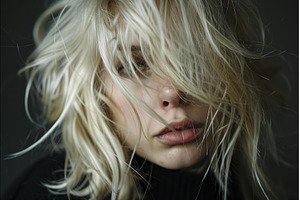 Blond model posing with messy hair, a Beauty & Fashion Photo by Ylivdesign