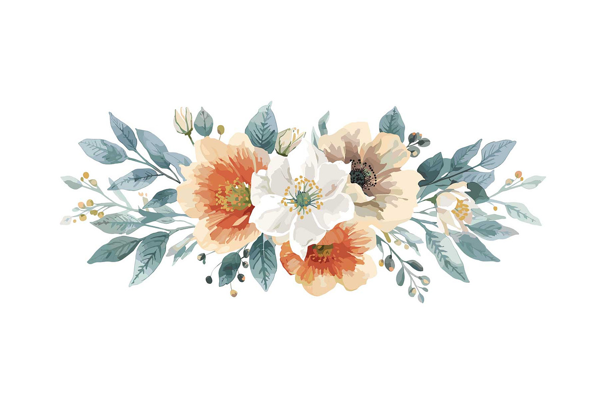 Elegant Watercolor Floral Border Set, an Object Graphic by Designs_River (Photo 6 of 13)