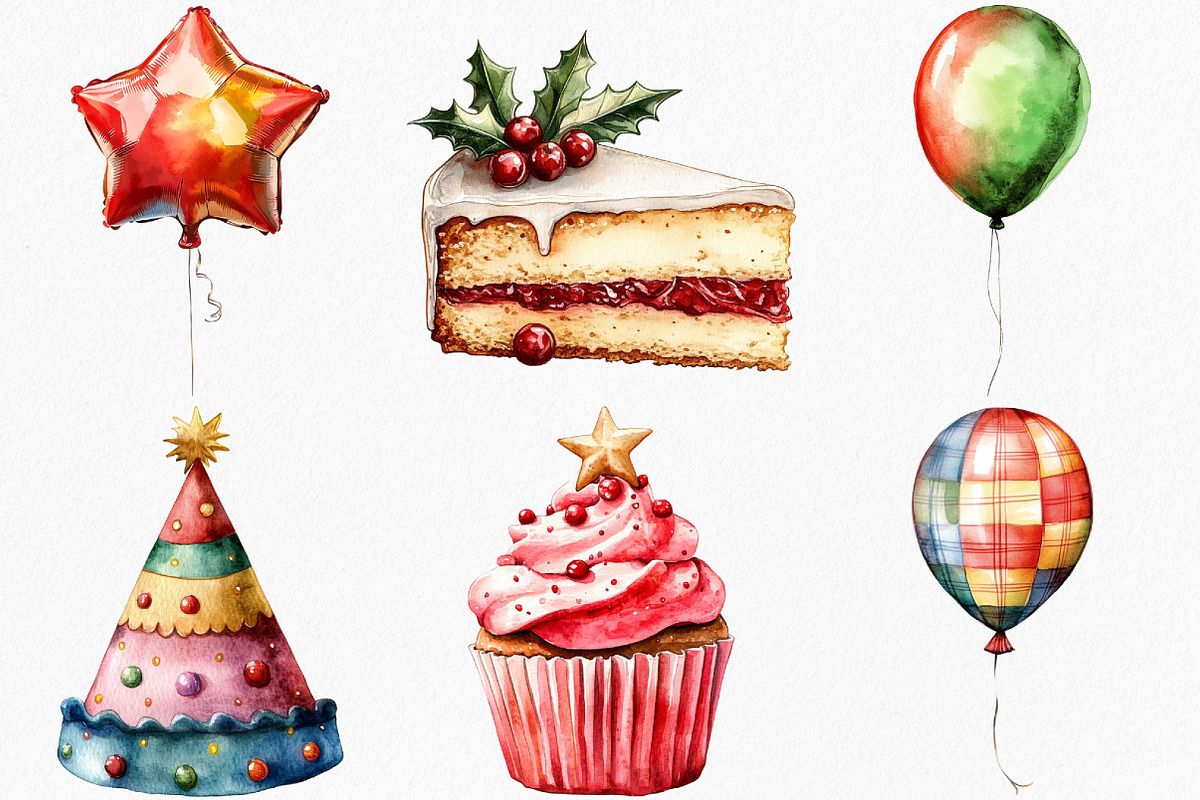 Watercolor Christmas Men's Birthday, an Illustration by Canvas Craft (Photo 4 of 8)