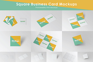 Square Business Card Mockups