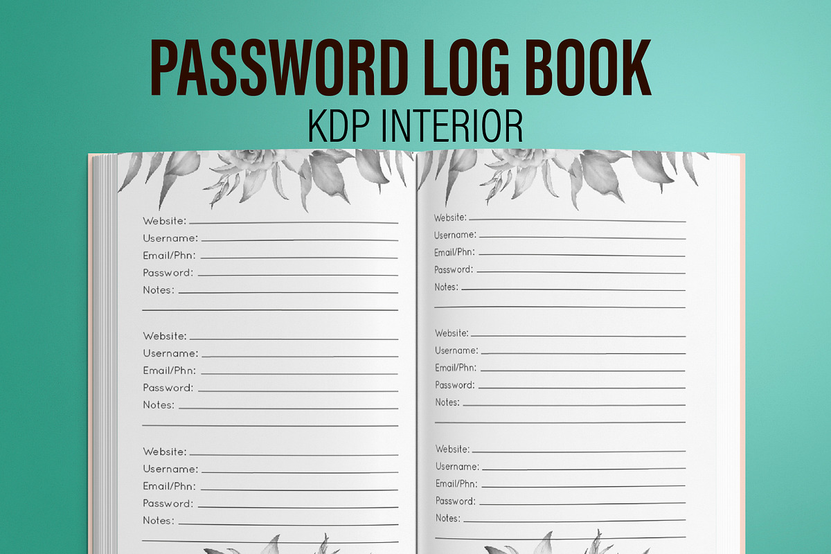 Password Log Book KDP Interior, a Templates & Theme by MatiArtShop (Photo 1 of 2)