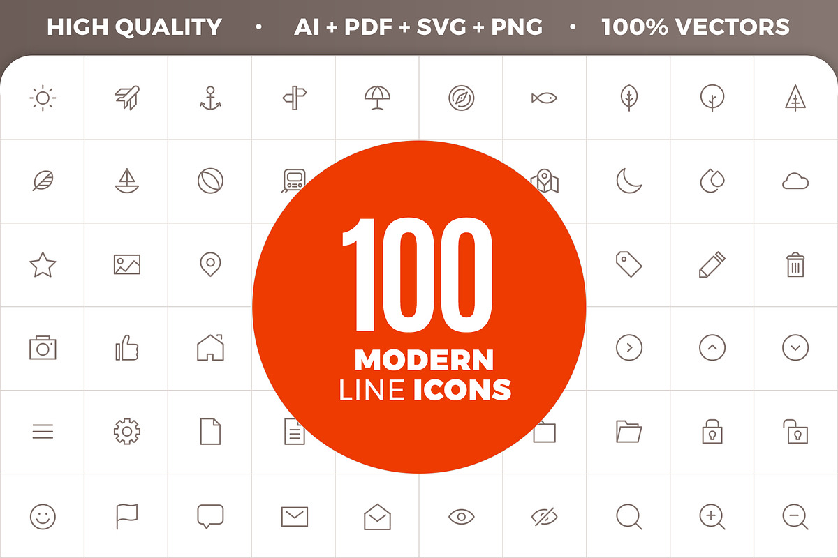 CLARO - 100 Modern Line Icons, an Outline Icon by Better Be a Designer (Photo 1 of 5)