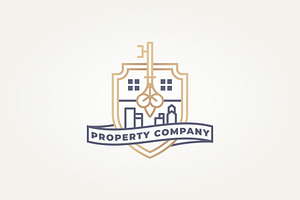 keys and city buildings icon logo, a Branding & Logo Template by Blazybone