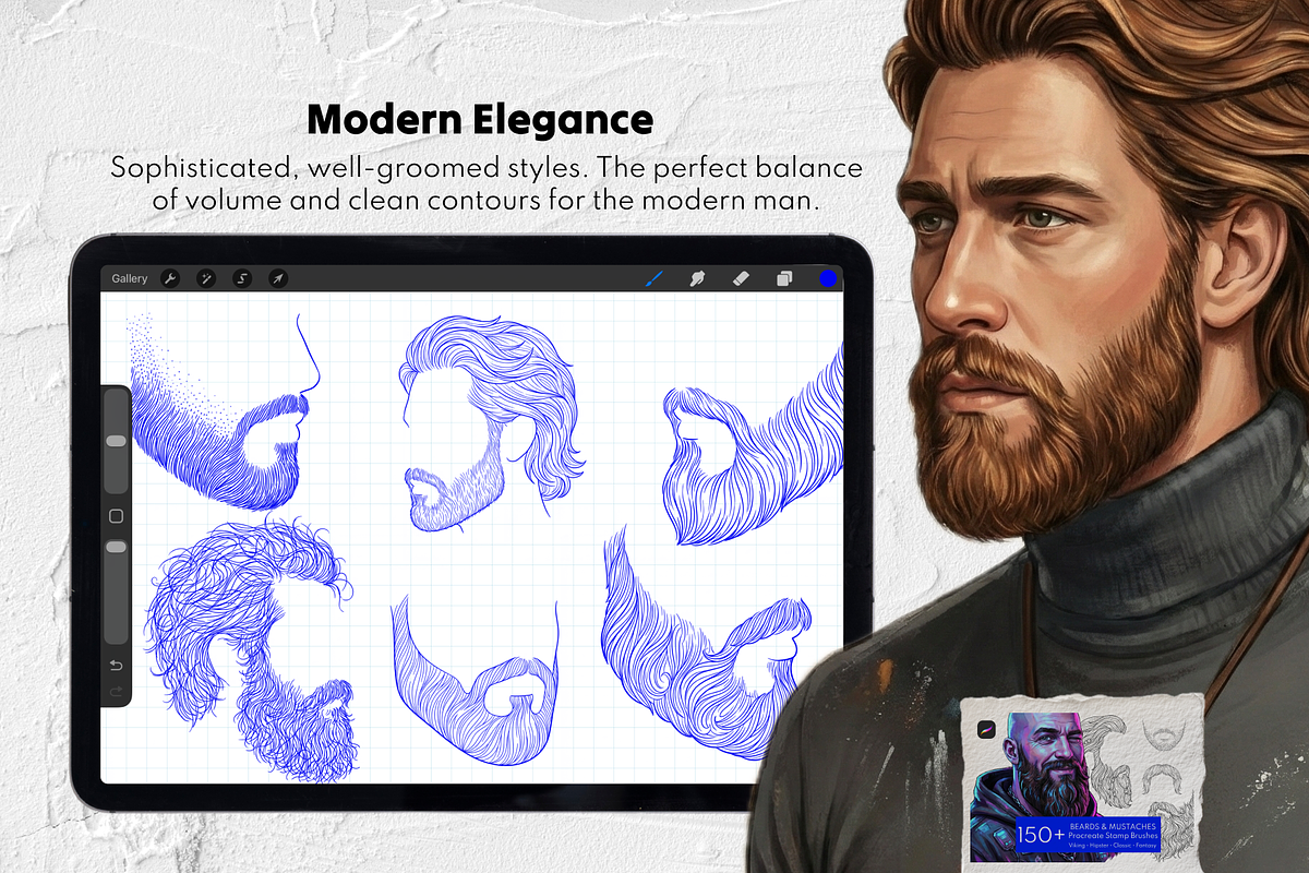 1500+ Hair Procreate Bundle, a Brush Add-On by Selentaori Studio (Photo 10 of 15)