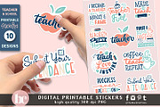 Funny Teacher Stickers PNG EPS, an Education Illustration by TheBlackCatPrints (Thumbnail 2 of 3)