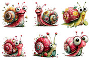 Whimsical Snail Watercolor Clipart, an Illustration by Dream Creation (Thumbnail 6 of 8)