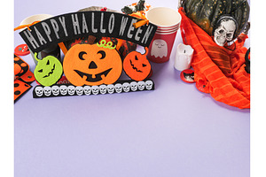 Halloween purple frame background