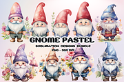 Gnome Watercolor Pastel Clipart, an Illustration by SindyPrintDesign (Thumbnail 1 of 3)