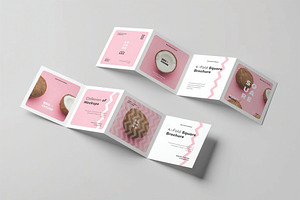 Open Square Four Fold Booklet Mockup, an Advertising Mockup by DesignRushMarket