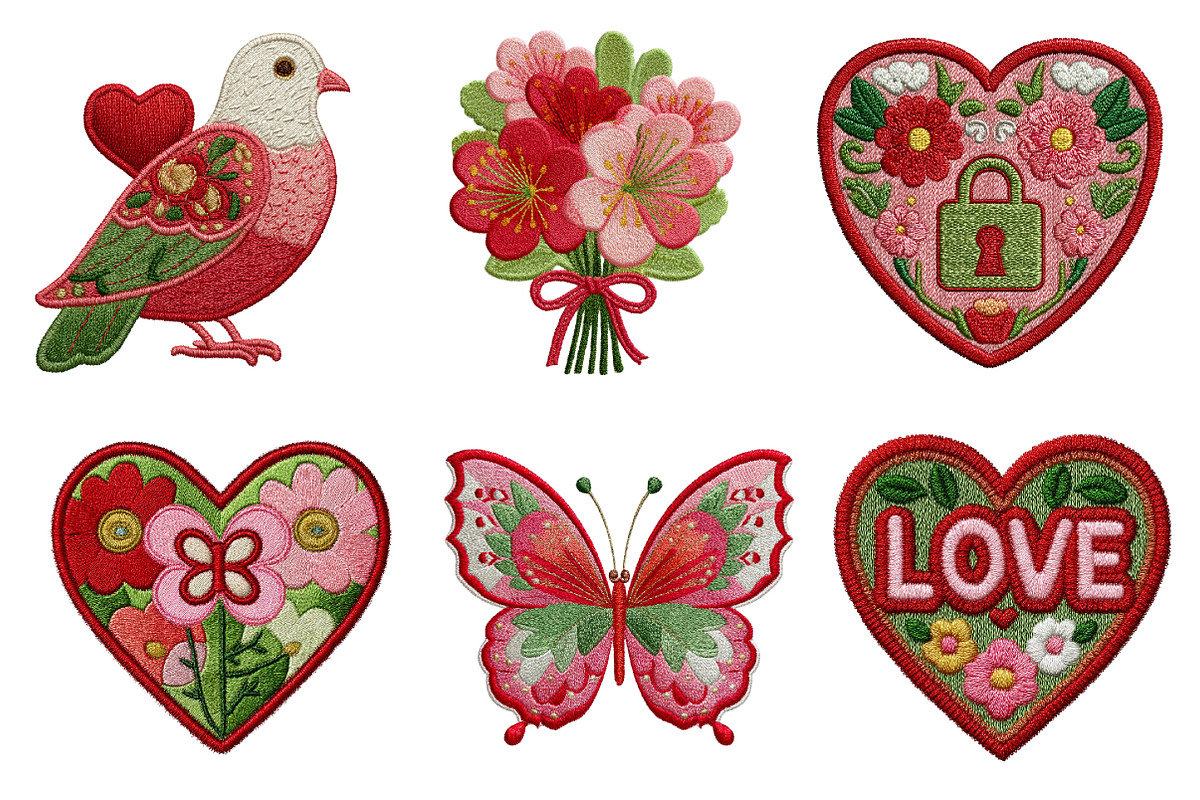 Valentine's Embroidery Clipart, an Illustration by Dream Creation (Photo 4 of 7)
