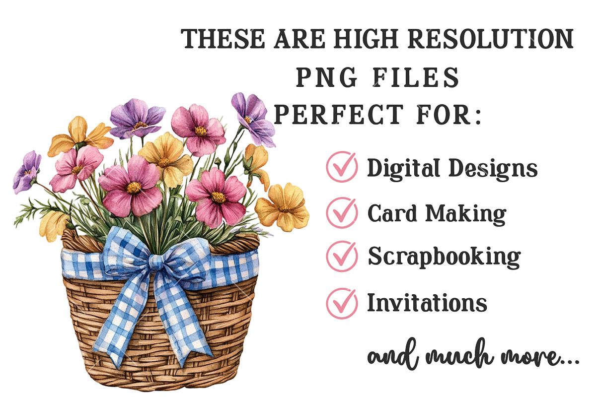 Spring Wicker Basket Clipart, an Illustration by OK Design (Photo 6 of 6)