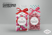 Clear Candy Bags with Ribbon Mockup, a Cups & Container Mockup by INCDesign (Thumbnail 4 of 10)