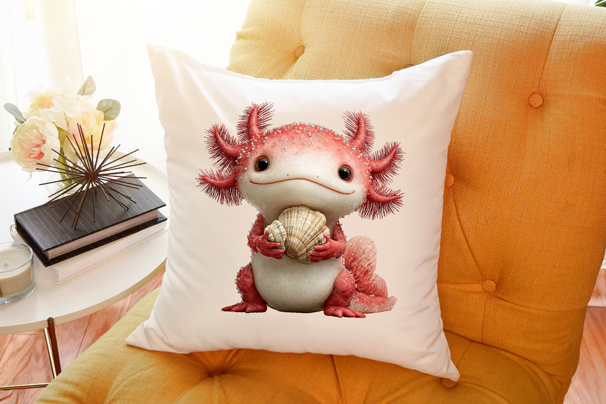 Watercolor Cute Axolotl Clipart Bund, an Illustration by Sublimation Artist (Photo 6 of 6)