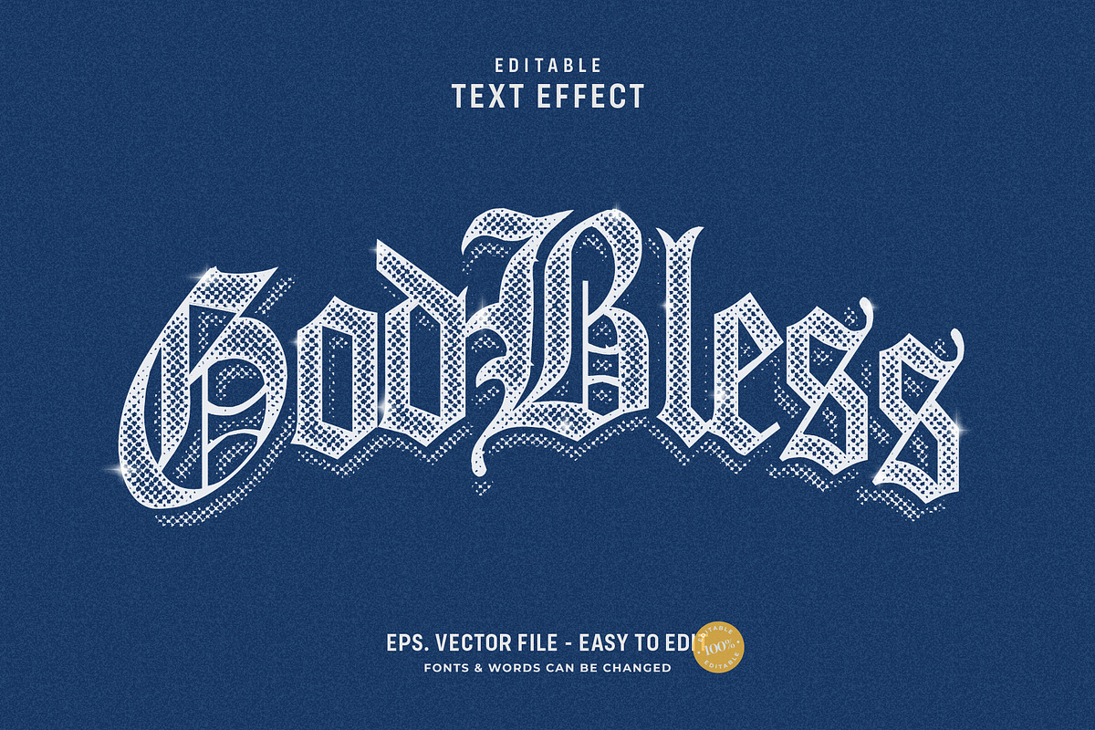 Classic GodBless Text Effect, a Layer Style Add-On by zdson (Photo 2 of 2)