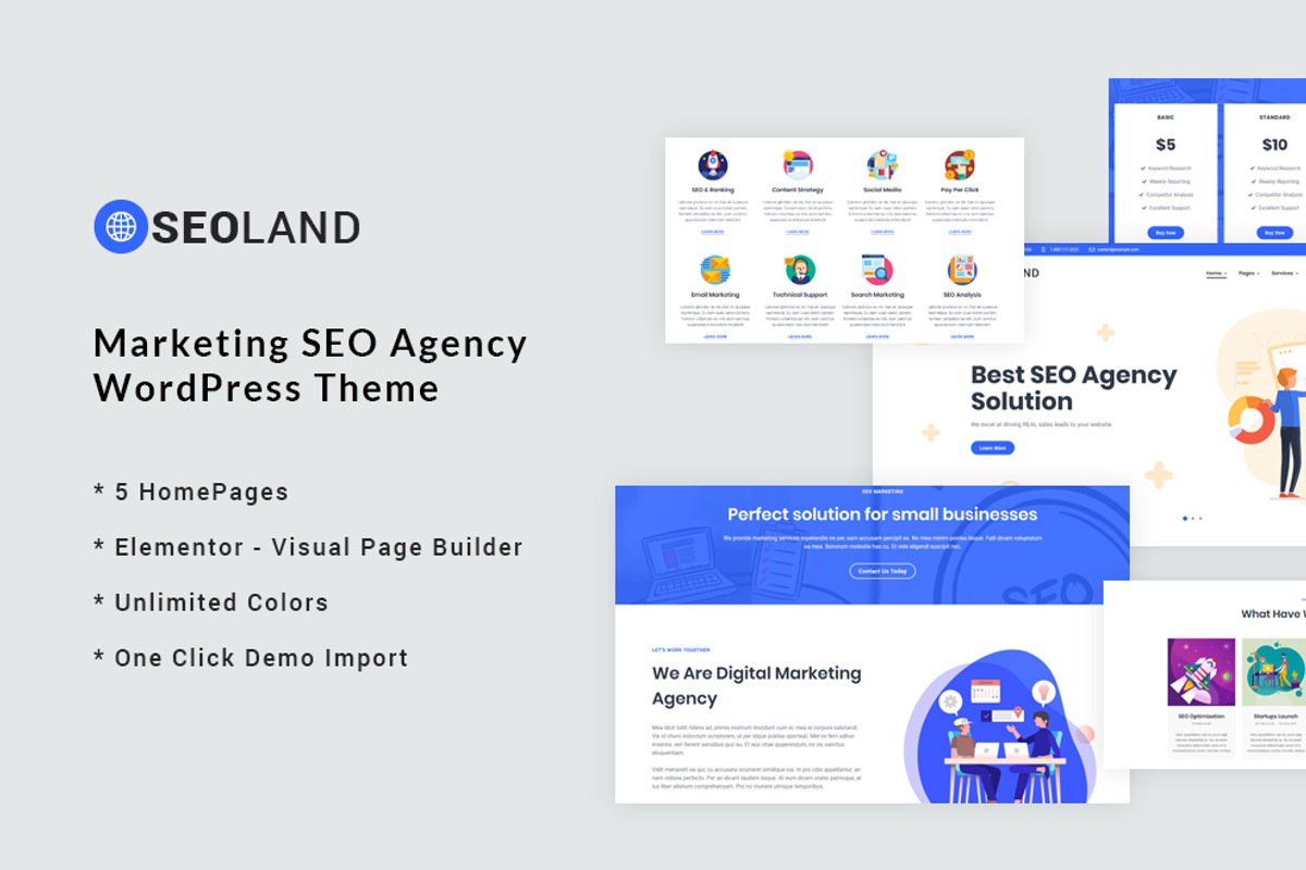 SEOLand - SEO Marketing Agency Theme, a WordPress Template by MatchThemes (Photo 1 of 3)