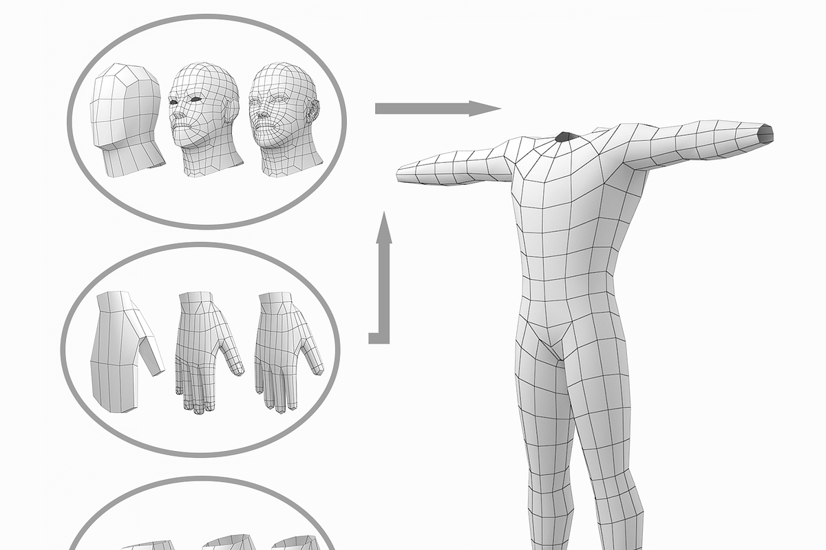 Hero Male in T-Pose Base Mesh, a Characters & Person 3D Model by VK Studio (Photo 22 of 22)