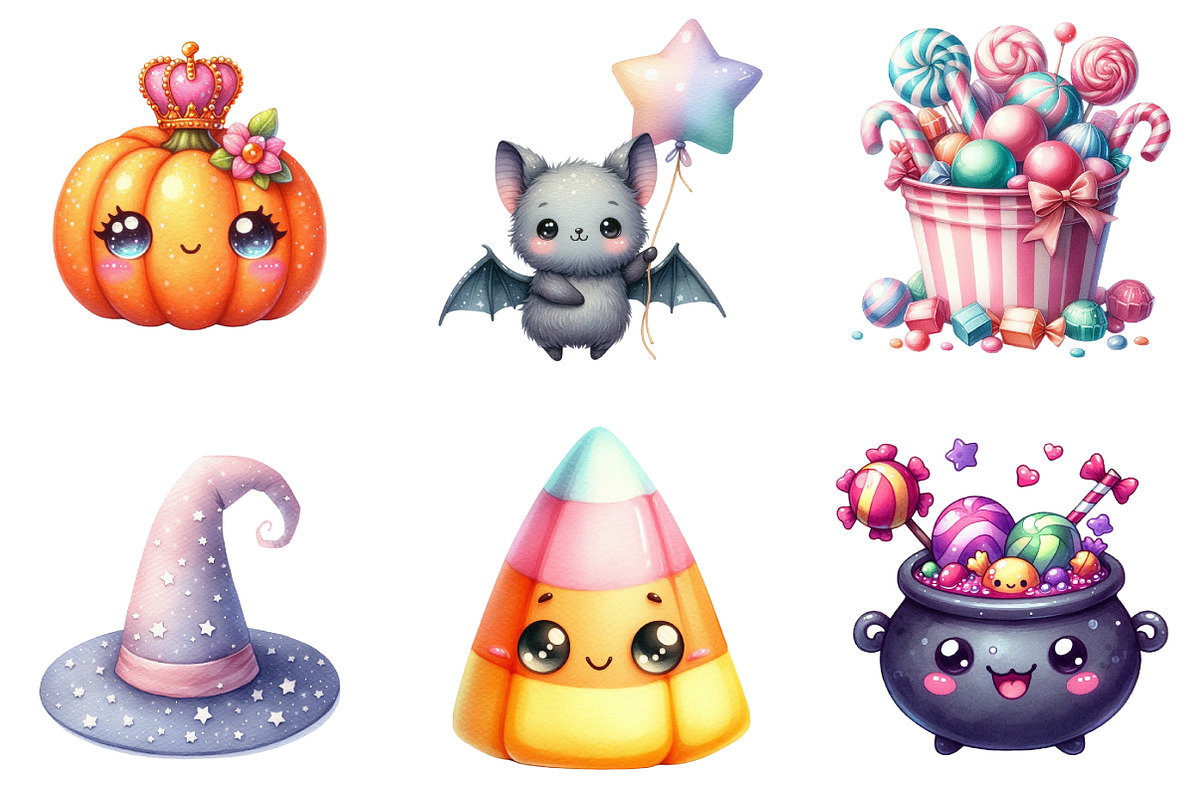 Twinkle Kawaii Halloween Clipart, an Illustration by DreamArtGraphic (Photo 5 of 5)