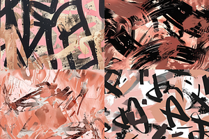 Rose Gold Graffiti Seamless Patterns