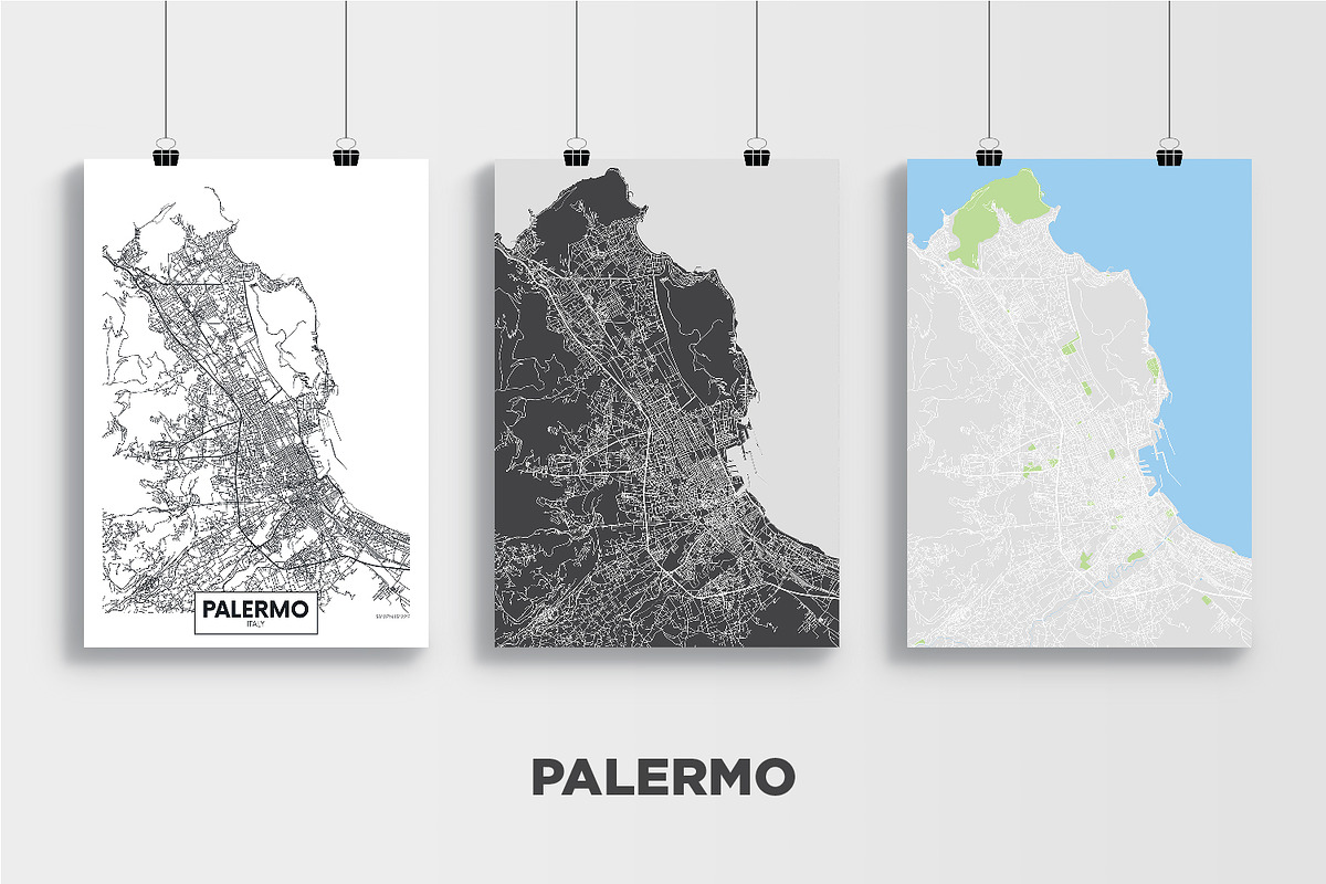 5 maps of Italian cities, a Texture Illustration by MaximGertsen (Photo 5 of 9)