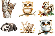 Woodland Animals Clipart, an Illustration by Watercolor design (Thumbnail 2 of 4)