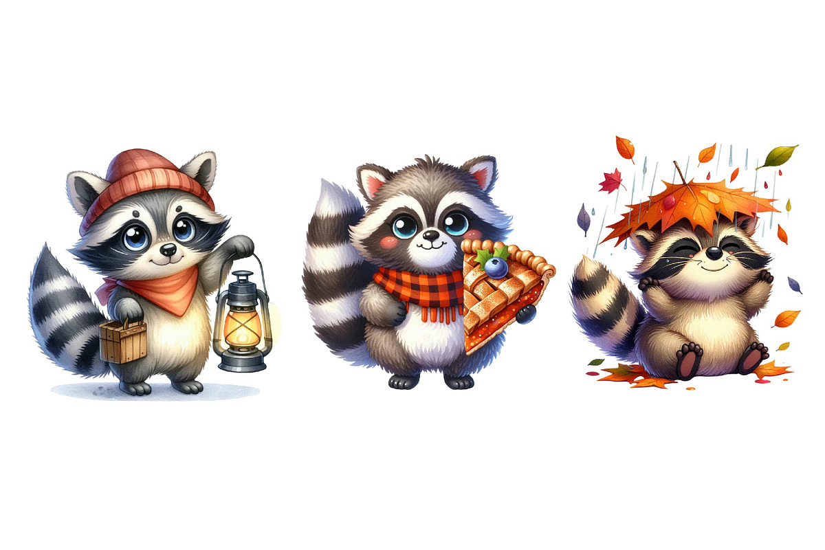 Autumn Raccoons Clipart, an Illustration by Dream Creation (Photo 5 of 5)