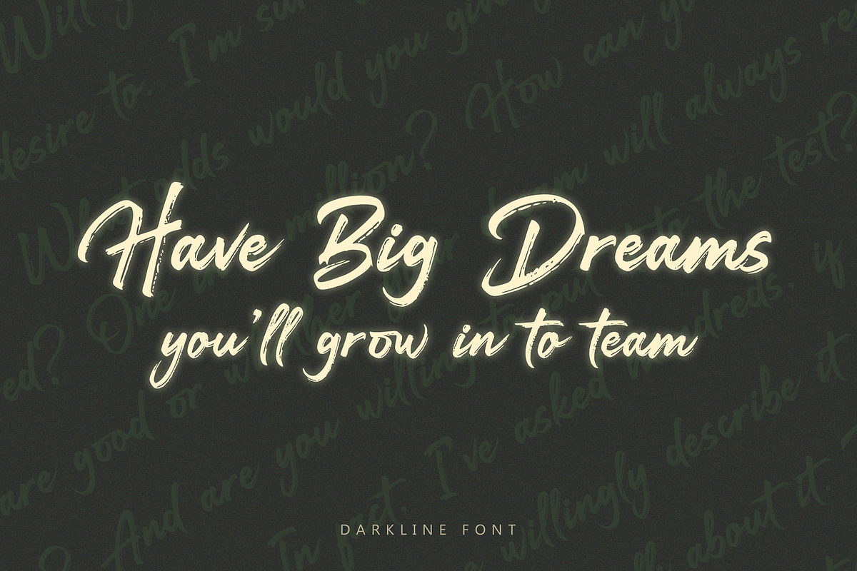 Darkline / Brush Script Font preview 6