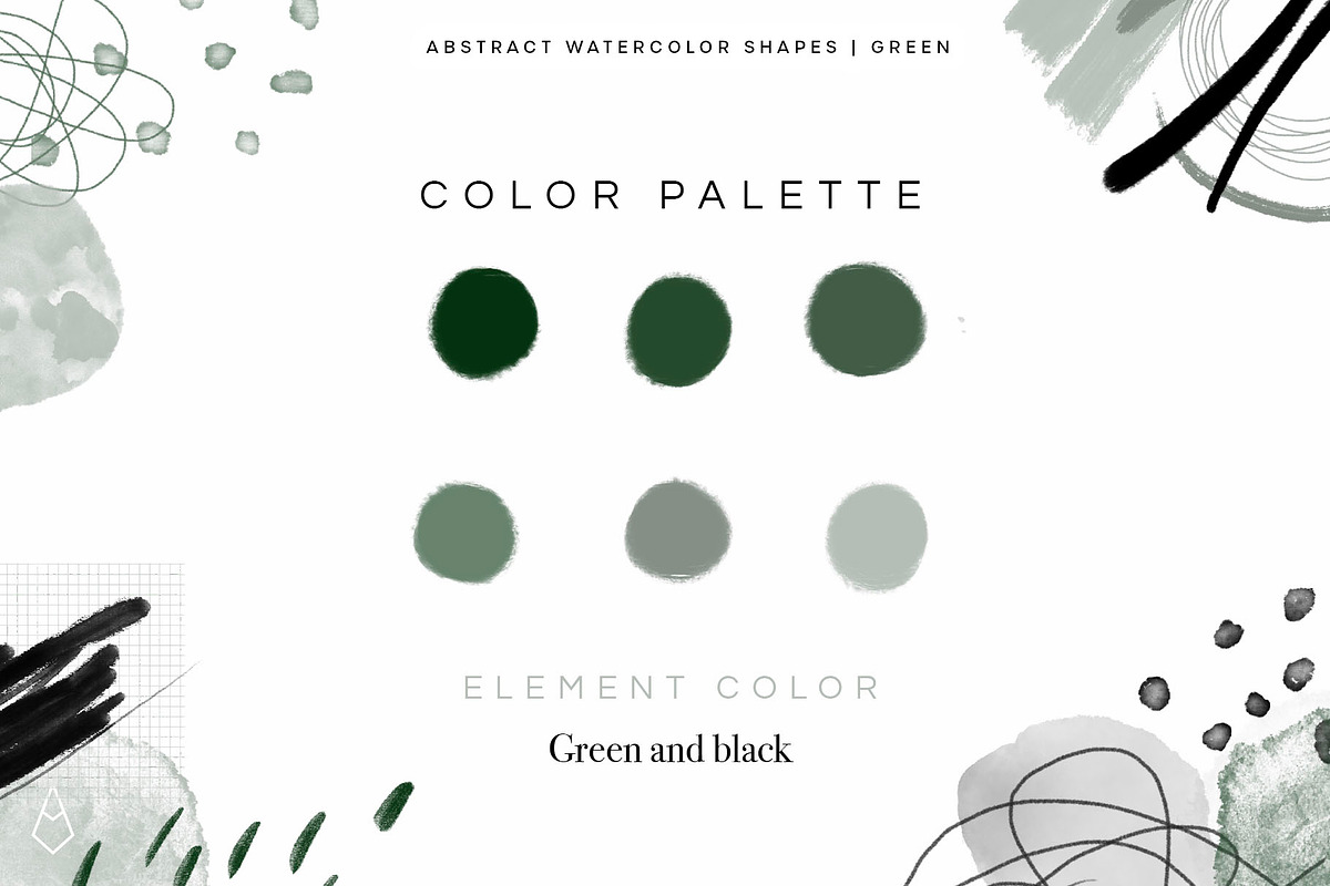 Abstract Watercolor Shapes | Green, a Texture Illustration by agarimoestudio (Photo 4 of 9)
