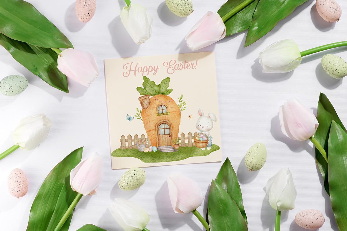 Easter garden Watercolor Clipart, an Illustration by Estúdio Lin (Photo 5 of 7)