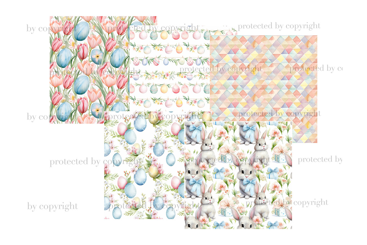 Easter Pastel Digital Paper | Spring, a Pattern Graphic by GlamArtZhanna (Photo 3 of 4)