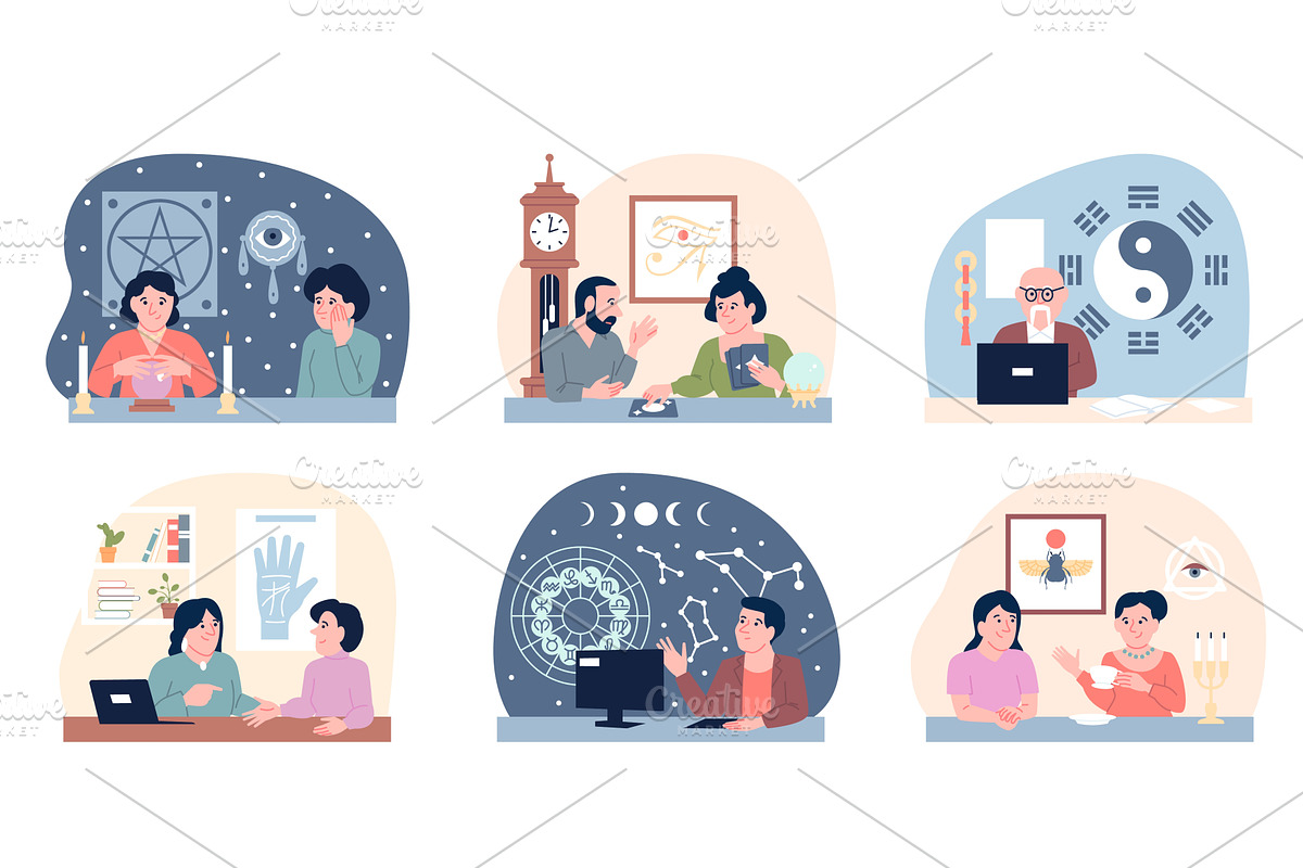 Modern esoteric characters. Modern, a Person Illustration by LadadikArt
