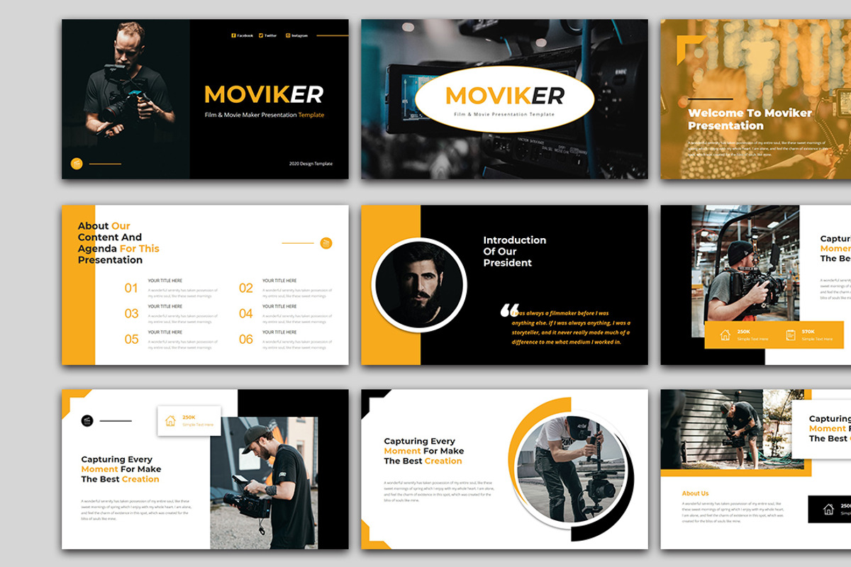 Moviker Presentation Template, a Presentation Template by Analogous Temp (Photo 4 of 6)