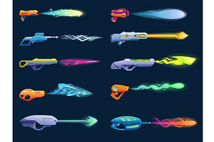 Cartoon futuristic guns. Different, a Technology Illustration by Valerie Bodnar