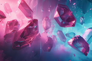 Vivid digital art of sparkling cryst, a Photo by LOGOCREATIVE