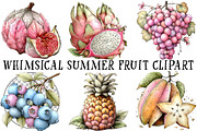 Whimsical Summer Fruit Clipart, an Illustration by OK Design (Thumbnail 3 of 6)
