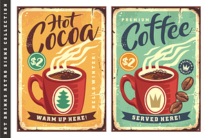 Coffe And Tea Retro Signs