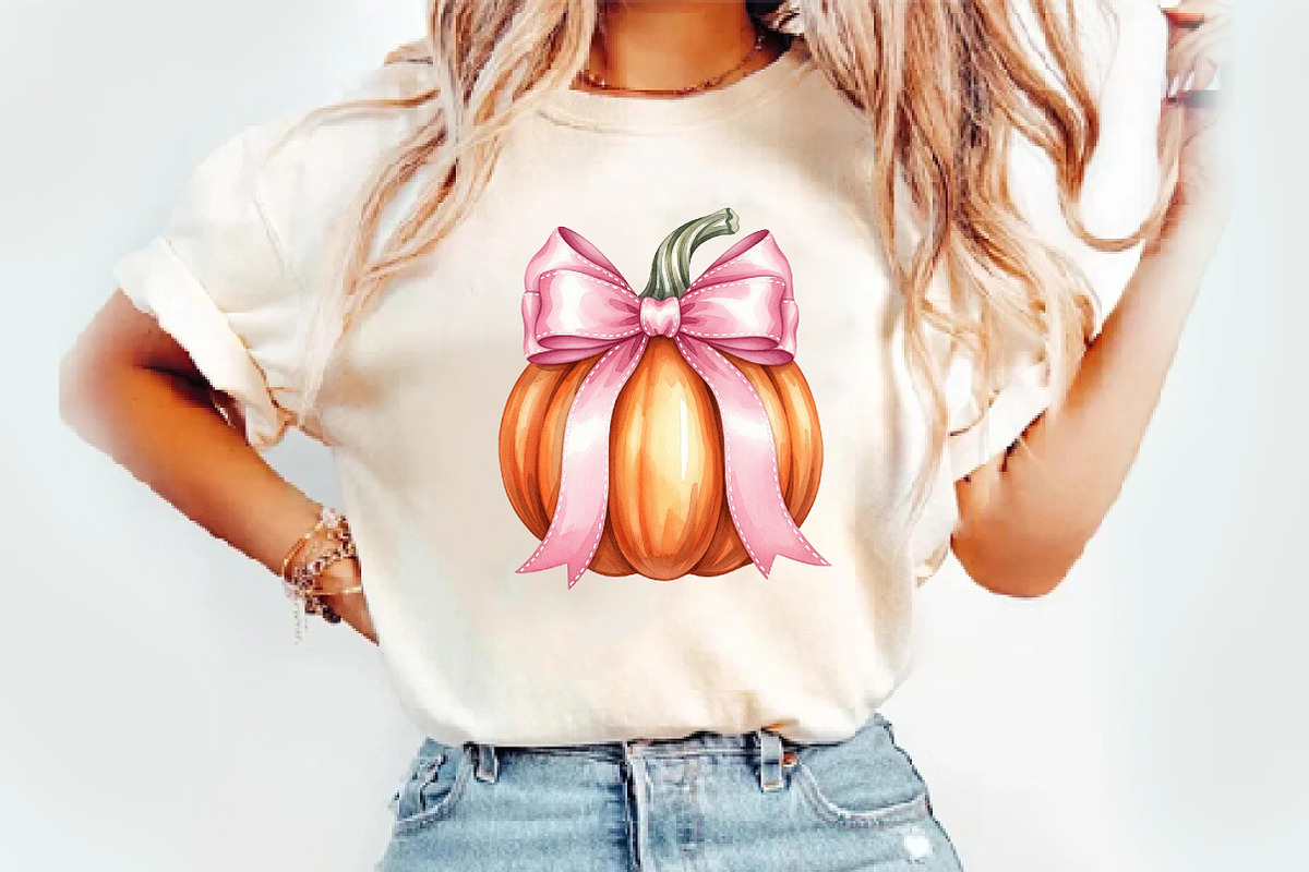 Pumpkin Coquette bow png trending, an Illustration by Watercolor design (Photo 3 of 3)