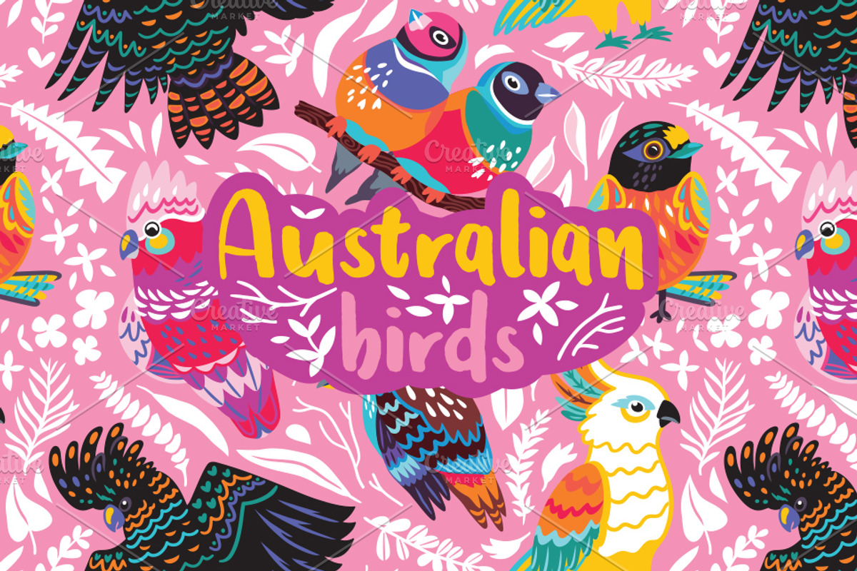 Australian Birds, a Pattern Graphic by PenguinHouse (Photo 1 of 9)