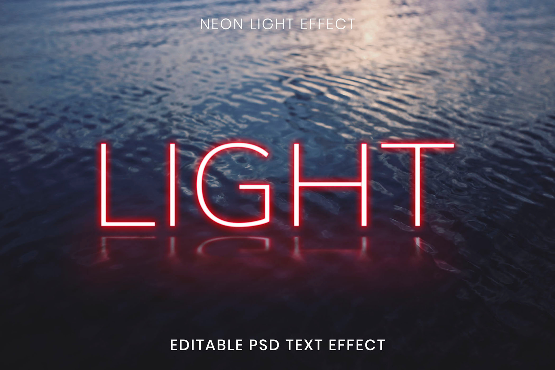 LIGHT red neon word editable text, a Layer Style Add-On by rawpixel