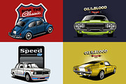 Classic Car Vector Pack vol 3, a Transportation Illustration by The BolzStudio (Thumbnail 4 of 13)