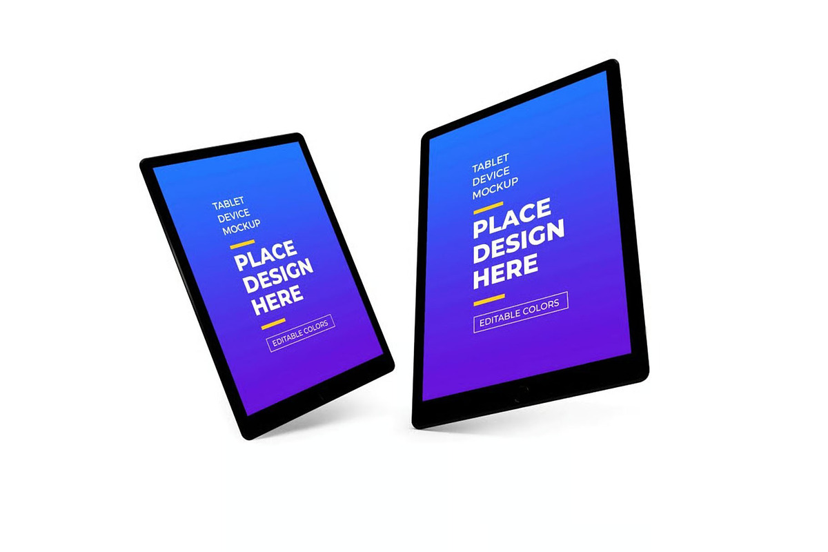 Tablet Device Mockup Template Set, an iPad Mockup by DesignRushMarket (Photo 3 of 11)