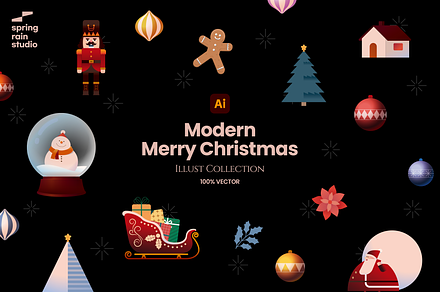 Modern Christmas Illust Collection
