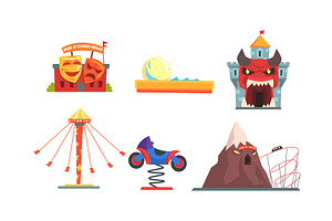 Amusement Park with Family, an Object Illustration by TopVectors